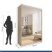 Guarda Roupa 2 Portas de Correr Todo Espelhos 2 Salvador Gavetas Minastex Branco