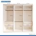 Guarda Roupa 3 Portas de Correr 4 Gavetas Itália Minastex Branco