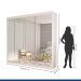 Guarda Roupa 3 Portas de Correr Todo Espelhado 4 Gavetas Isabela Minastex Branco
