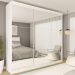 Guarda Roupa 3 Portas de Correr Todo Espelhado 4 Gavetas Rennes Minastex Branco