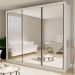 Guarda Roupa 3 Portas de Correr Todo Espelhado 6 Gavetas Ravena Minastex Branco