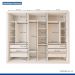 Guarda Roupa 3 Portas de Correr Todo Espelhado 6 Gavetas Ravena Minastex Branco