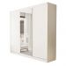 Guarda Roupa 3 Portas de Correr com Espelho Central 4 Gavetas Barcelona Minastex Branco