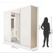 Guarda Roupa 3 Portas de Correr com Espelho Central 4 Gavetas Barcelona Minastex Branco