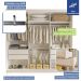 Guarda Roupa 3 Portas de Correr com Espelho Central 4 Gavetas Barcelona Minastex Branco