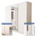 Guarda Roupa 3 Portas de Correr com Espelho Central 4 Gavetas Barcelona Minastex Branco