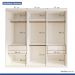 Guarda Roupa 3 Portas de Correr com Espelho Central 4 Gavetas Barcelona Minastex Branco