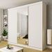 Guarda Roupa 3 Portas de Correr com Espelho Central 4 Gavetas Evidence Minastex Branco