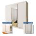 Guarda Roupa 3 Portas de Correr com Espelho Central 4 Gavetas Evidence Minastex Branco