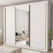 Guarda Roupa 3 Portas de Correr com Espelho Central 6 Gavetas Nápoli Minastex Branco