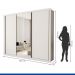 Guarda Roupa 3 Portas de Correr com Espelho Central 6 Gavetas Nápoli Minastex Branco