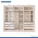 Guarda Roupa 3 Portas de Correr com Espelho Central 6 Gavetas Nápoli Minastex Branco