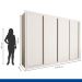 Guarda Roupa 4 Portas de Correr 4 Gavetas Nápoli Minastex Branco