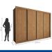 Guarda Roupa 4 Portas de Correr 4 Gavetas Nápoli Minastex Carvalho