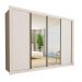 Guarda Roupa 4 Portas de Correr com Espelhos 4 Gavetas Firenze Minastex Branco