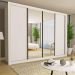 Guarda Roupa 4 Portas de Correr com Espelhos 4 Gavetas Firenze Minastex Branco