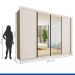 Guarda Roupa 4 Portas de Correr com Espelhos 4 Gavetas Firenze Minastex Branco
