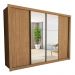 Guarda Roupa 4 Portas de Correr com Espelhos 4 Gavetas Firenze Minastex Carvalho