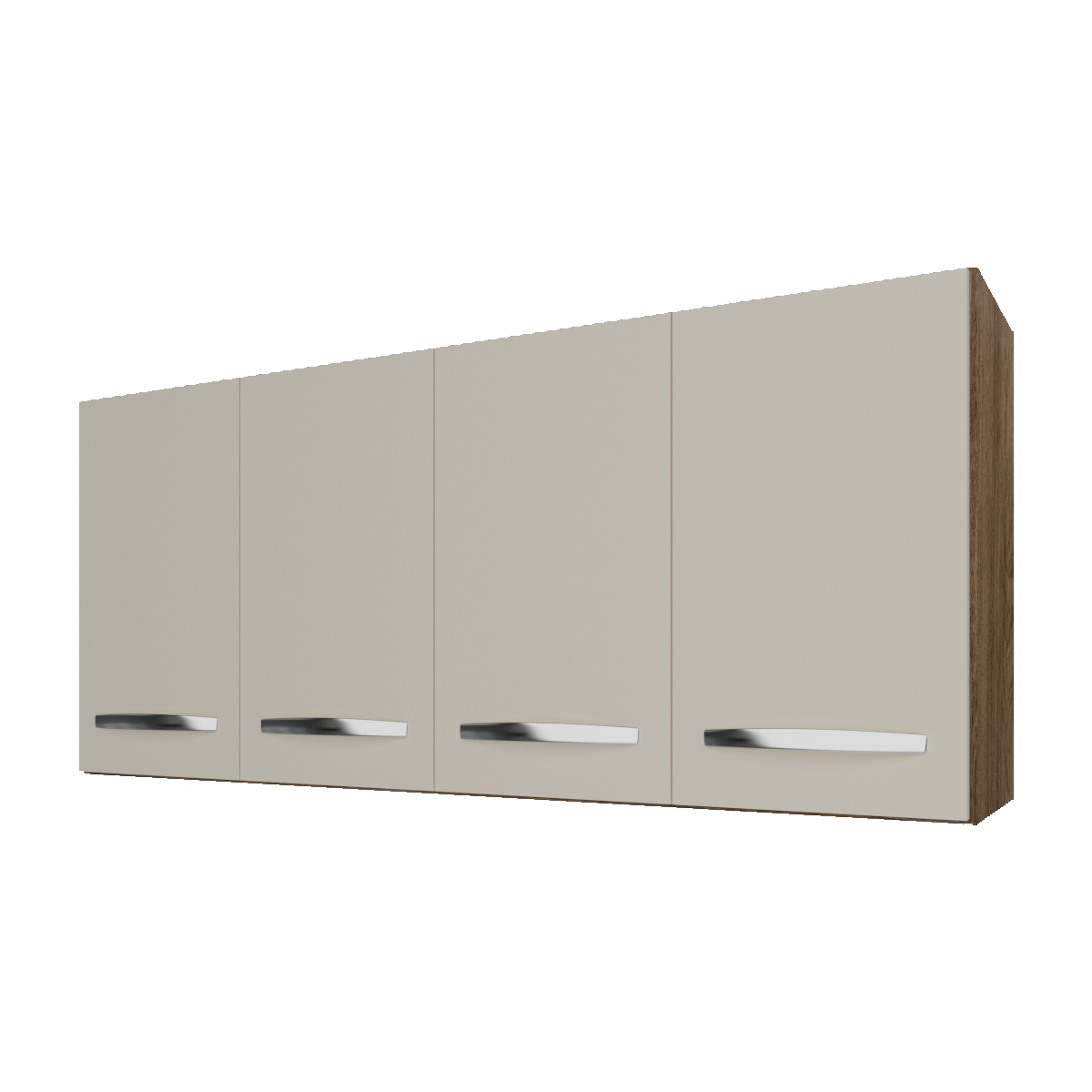 Armário Aéreo Suspenso 4 Portas 118 cm Modulado Cozinha Multiuso Escritório Madeira Luna Savana Off White 