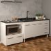 Armário Balcão Gabinete de Pia 140 cm Carine e Balcão Para Fogão Cooktop 4 Bocas e Forno Elétrico Evelyn Branco 