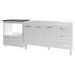 Armário Balcão Gabinete de Pia 140 cm Carine e Balcão Para Fogão Cooktop 4 Bocas e Forno Elétrico Evelyn Branco 