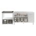Armário Balcão Gabinete de Pia 140 cm Carine e Balcão Para Fogão Cooktop 4 Bocas e Forno Elétrico Evelyn Branco 