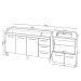 Armário Balcão Gabinete de Pia 140 cm Carine e Balcão Para Fogão Cooktop 4 Bocas e Forno Elétrico Evelyn Savana Preto 