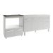 Armário Balcão Gabinete de Pia 140 cm Carine e Balcão Para Fogão Cooktop 5 Bocas e Forno Elétrico Evelyn Branco 