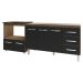 Armário Balcão Gabinete de Pia 140 cm Carine e Balcão Para Fogão Cooktop 5 Bocas e Forno Elétrico Evelyn Savana Preto 