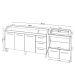 Armário Balcão Gabinete de Pia 140 cm Carine e Balcão Para Fogão Cooktop 5 Bocas e Forno Elétrico Evelyn Savana Preto 