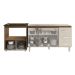 Armário Balcão Gabinete de Pia 140cm Carine e Balcão Para Fogão Cooktop 4 Bocas e Forno Elétrico Evelyn Savana Off White 