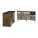 Armário Camila Cozinha Gabinete de Pia 140 cm e Balcão para Cooktop 4 Bocas e Forno ou Microondas Alana Savana Preto 