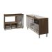 Armário Camila Cozinha Gabinete de Pia 140 cm e Balcão para Cooktop 4 Bocas e Forno ou Microondas Alana Savana Preto 