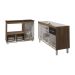 Armário Camila Cozinha Gabinete de Pia 140 cm e Balcão para Cooktop 5 Bocas e Forno ou Microondas Alana Savana Preto 