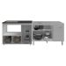 Armário Cozinha Balcão Gabinete de Pia 120 cm Bruna e Balcão Alana para Fogão Cooktop 4 Bocas e Forno Branco 