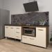 Armário Cozinha Balcão Gabinete de Pia 120 cm Bruna e Balcão Alana para Fogão Cooktop 4 Bocas e Forno Savana Off White 