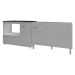 Armário Cozinha Balcão Gabinete de Pia 120 cm Bruna e Balcão Alana para Fogão Cooktop 5 Bocas e Forno Branco 