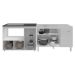 Armário Cozinha Balcão Gabinete de Pia 120 cm Bruna e Balcão Alana para Fogão Cooktop 5 Bocas e Forno Branco 