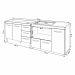 Armário Cozinha Balcão Gabinete de Pia 120 cm Bruna e Balcão Alana para Fogão Cooktop 5 Bocas e Forno Savana Off White 