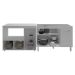 Armário Cozinha Balcão Gabinete de Pia 120 cm Bruna e Balcão Lilian para Microondas e Forno Elétrico Branco 