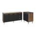 Armário Cozinha Balcão Gabinete de Pia 160 cm Estela e Balcão Fran para Fogão Cooktop 4 Bocas Savana Preto 