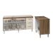Armário Cozinha Balcão Gabinete de Pia 160 cm Estela e Balcão Jane para Microondas ou Forno Elétrico Savana Off White 