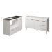 Armário Cozinha Carine Gabinete de Pia 140 cm e Balcão Alana para Cooktop 4 Bocas e Forno ou Microondas Branco 