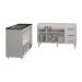 Armário Cozinha Carine Gabinete de Pia 140 cm e Balcão Alana para Cooktop 4 Bocas e Forno ou Microondas Branco 