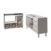 Armário Cozinha Carine Gabinete de Pia 140 cm e Balcão Alana para Cooktop 4 Bocas e Forno ou Microondas Branco 