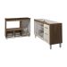 Armário Cozinha Carine Gabinete de Pia 140 cm e Balcão Alana para Cooktop 4 Bocas e Forno ou Microondas Savana Off White 