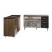 Armário Cozinha Carine Gabinete de Pia 140 cm e Balcão Alana para Cooktop 4 Bocas e Forno ou Microondas Savana Preto