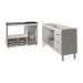 Armário Cozinha Carine Gabinete de Pia 140 cm e Balcão Alana para Cooktop 5 Bocas e Forno ou Microondas Branco 