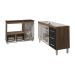 Armário Cozinha Carine Gabinete de Pia 140 cm e Balcão Alana para Cooktop 5 Bocas e Forno ou Microondas Savana Preto 