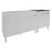 Armário Cozinha Gabinete Pia de 120 cm Aline e Balcão Fran para Cooktop 4 Bocas Branco 